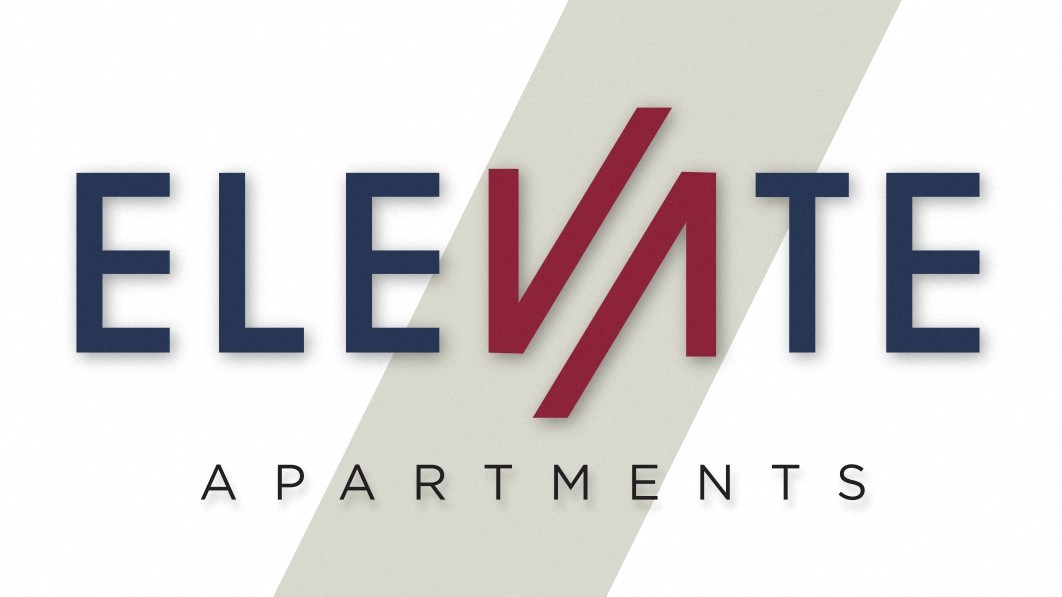 a logo that readselvet apartments on a white and gray background